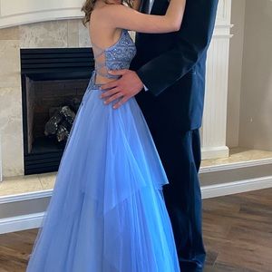 Light Blue Two piece prom dress Size 0